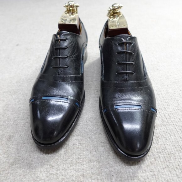 John Fluevog Shoes 8.5 Black The Gateways Cap Toe Oxford Lace - Picture 2 of 11